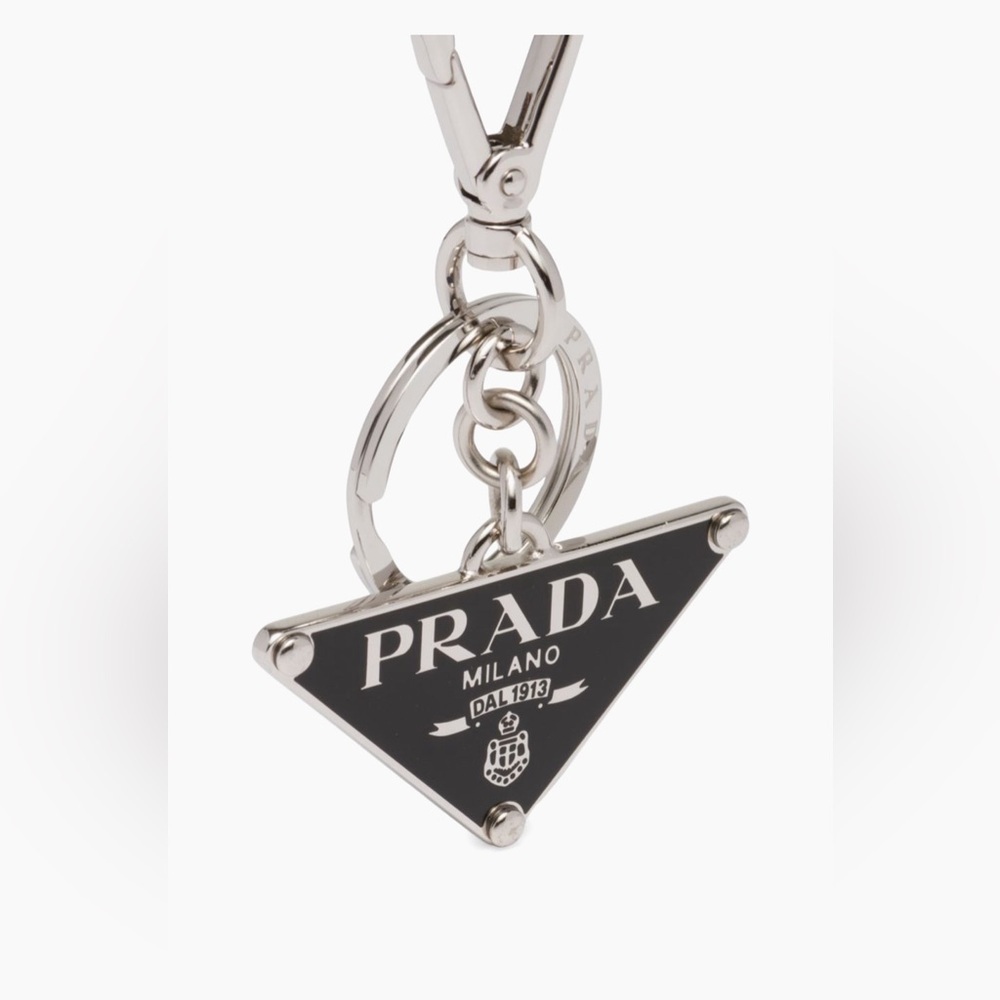 PRADA AUTHENTIC SILVER KEYCHAIN BAG CHARM